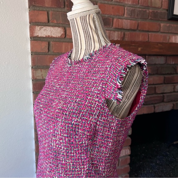 J. Crew Resume Dress in Autumn Tweed Pink Sz 6 - Picture 9 of 13